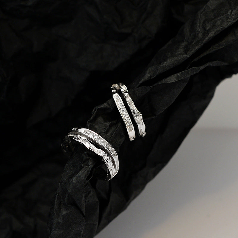 Micro-set diamond stud earrings without ear holes, high-end style