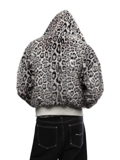 Zip Up Hoodie Oversized Leopard Print Jacket Reversible Streetwear Fall Grunge Hoodies Streetwear-LGH