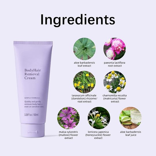 Body Hair Removal Cream, Hair Removal Cream Sensitive Skin,Gentle and Effective Depilatory Formula for Smooth Skin, Ideal for Legs, Arms, and Bikini Area, Suitable for Both Women and Men