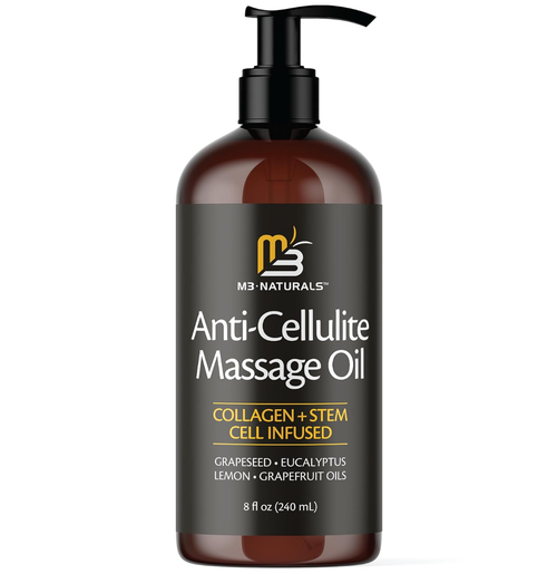 Firming Body Massage Oil with Collagen & Stem Cell – Helps Smooth The Appearance of Cellulite & Improve Skin Texture – Refreshing Aromatherapy Body Oil for Legs & Full Body – 8 Fl Oz by M3 Naturals-XDX