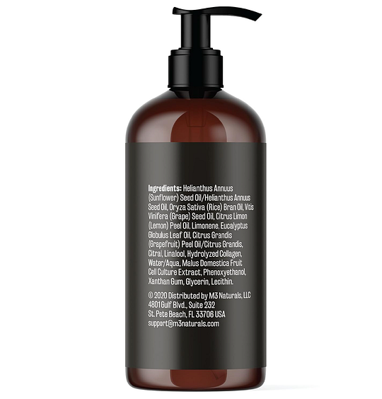 Firming Body Massage Oil with Collagen & Stem Cell – Helps Smooth The Appearance of Cellulite & Improve Skin Texture – Refreshing Aromatherapy Body Oil for Legs & Full Body – 8 Fl Oz by M3 Naturals-XDX
