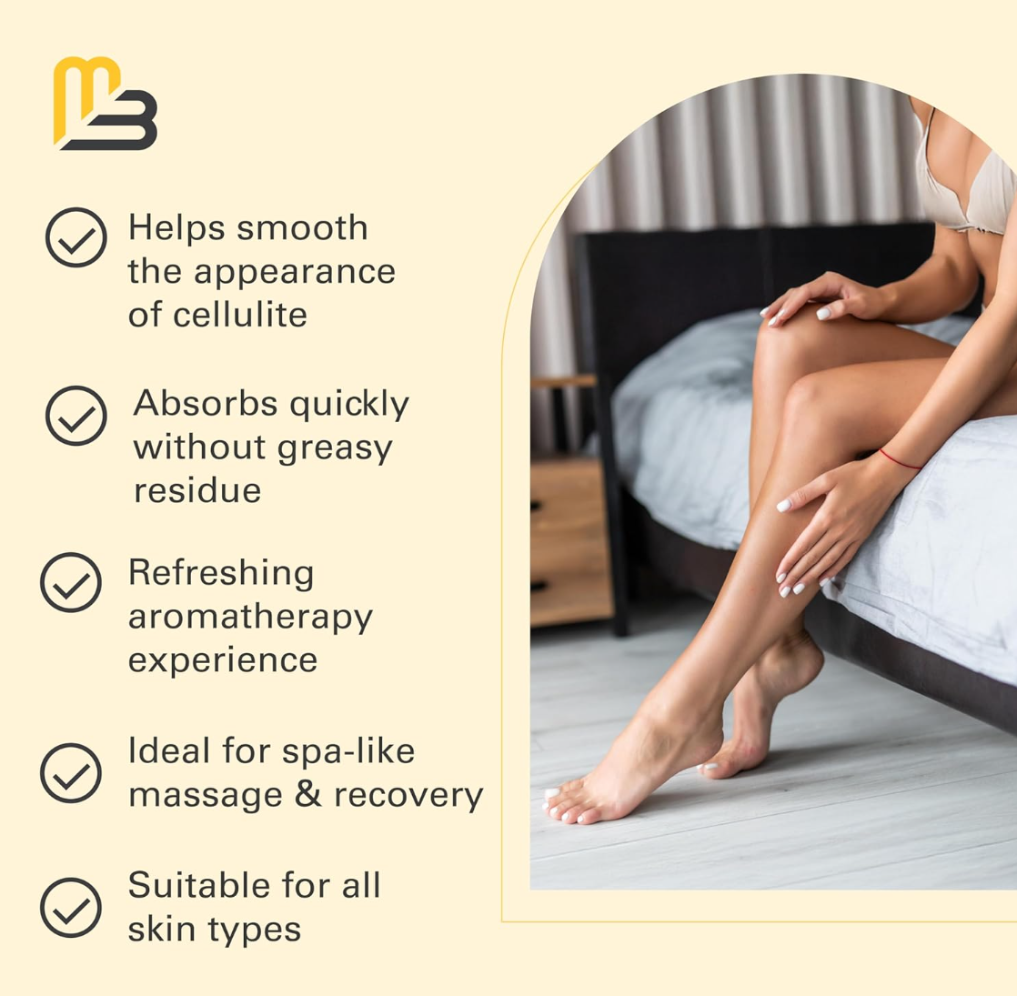 Firming Body Massage Oil with Collagen & Stem Cell – Helps Smooth The Appearance of Cellulite & Improve Skin Texture – Refreshing Aromatherapy Body Oil for Legs & Full Body – 8 Fl Oz by M3 Naturals-XDX