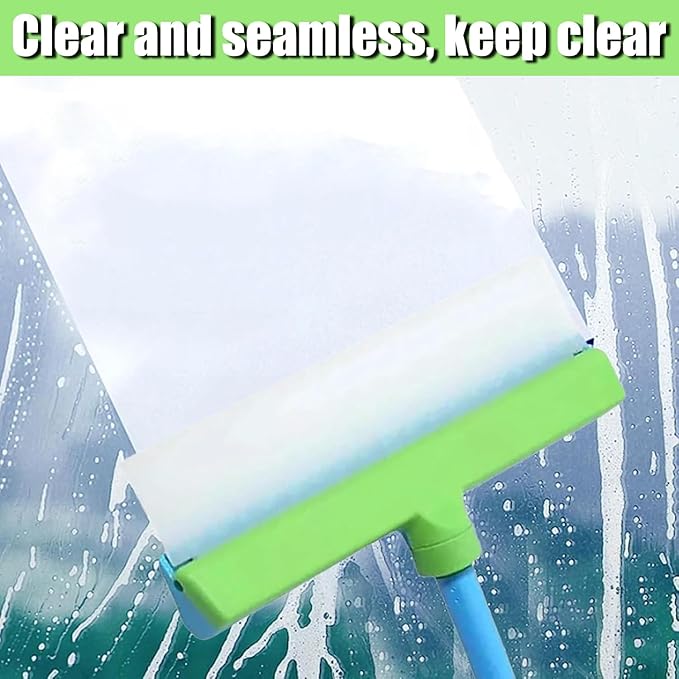 Recyclable Silicone Window Squeegee Kit - Complete Glass Cleaning Set with Silicone Squeegee & Microfiber Scrubber for Shower, Mirror, Door & Car Cleaning-zhp
