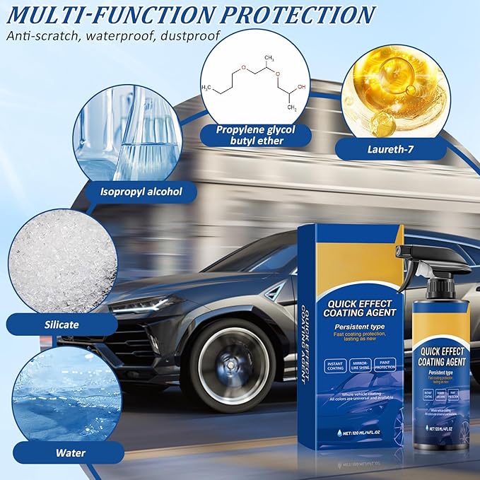 PAdvanced Car Quick-Acting Coating Agent Spray, Car Coating Spray, Quick Effect Coating Agent, Car Scratch Wax Coating Spray, Oil Film Emulsion Glass Cleaner -ZH