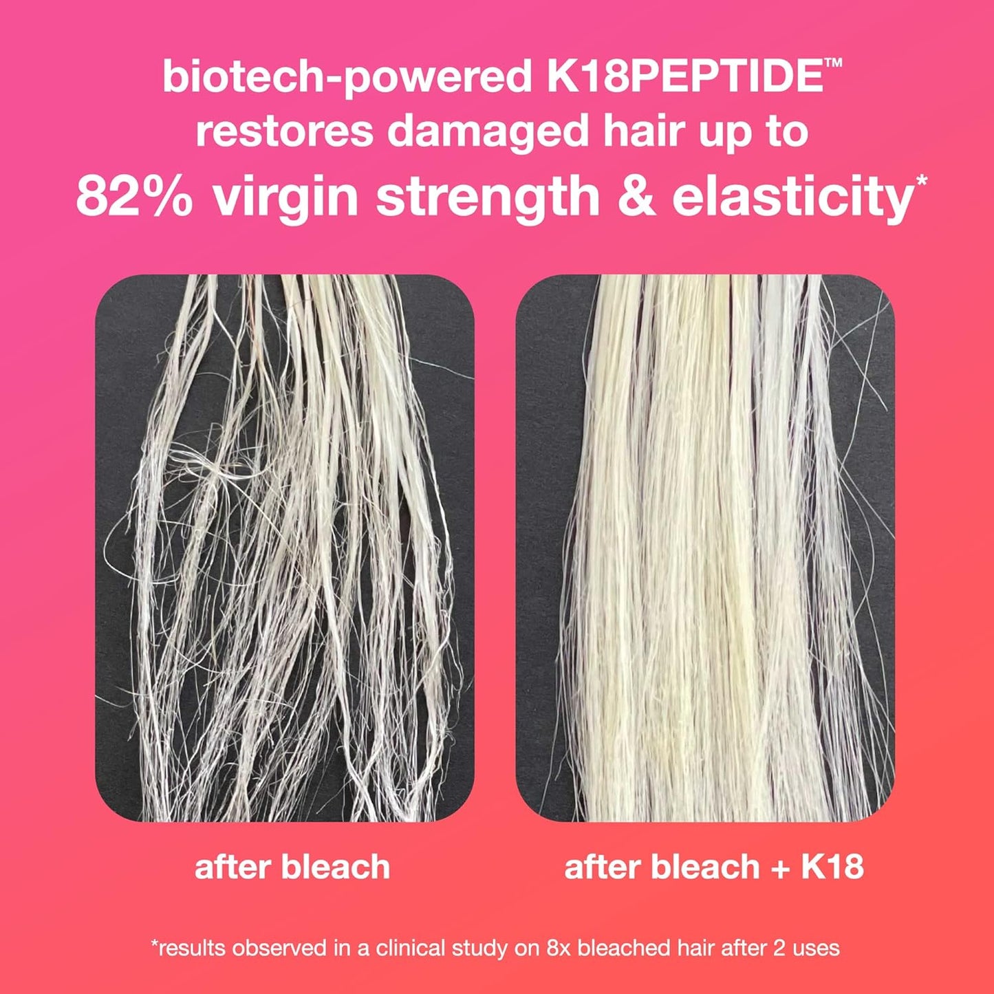 K18 Leave-In Molecular Hair Mask, Repairs Dry or Damaged Hair, Reverse Hair Damage from Bleach, Color, Chemical Services & Heat-LLH
