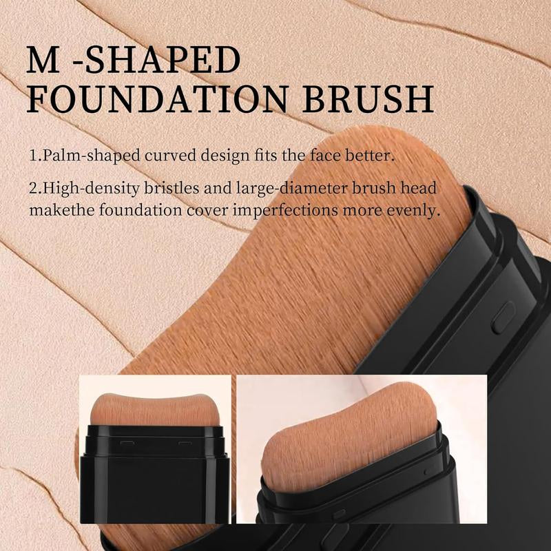 Zaidoc Foundation Concealer Stick, Dual-ended with Built-in Brush, Moisturizing & Lightweight