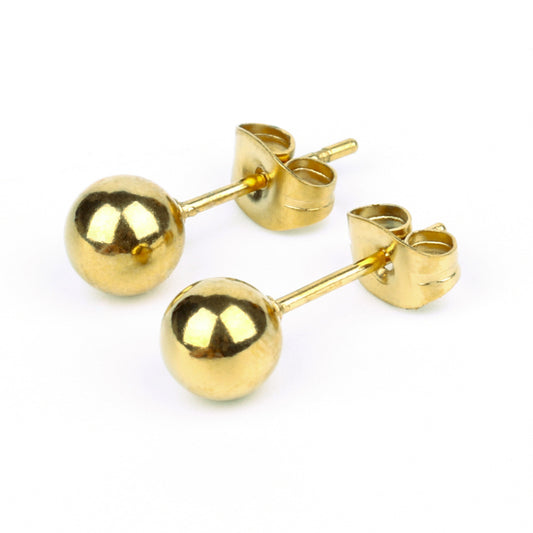 Stainless steel titanium steel round ball steel ball fine needle stud earrings