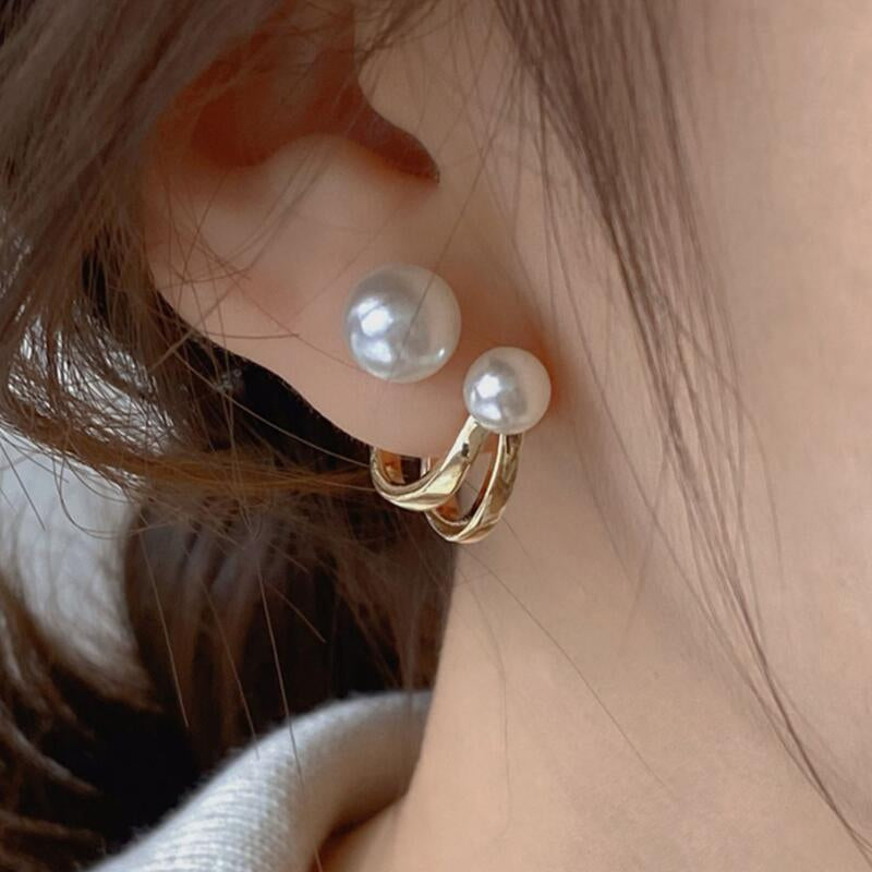 Pearl earrings - elegant French-style ear studs
