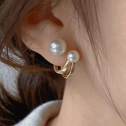 Pearl earrings - elegant French-style ear studs