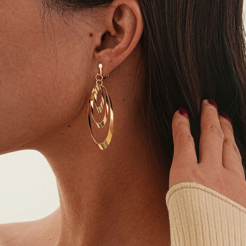 Fashionable and simple geometric oval earrings