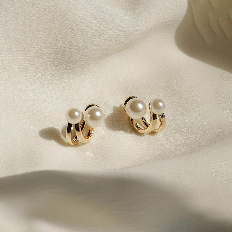 Pearl earrings - elegant French-style ear studs