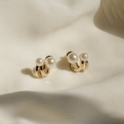 Pearl earrings - elegant French-style ear studs