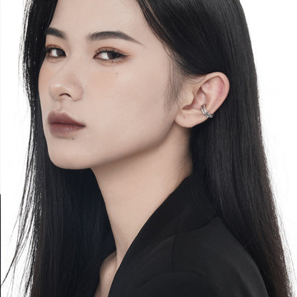 Micro-set diamond stud earrings without ear holes, high-end style