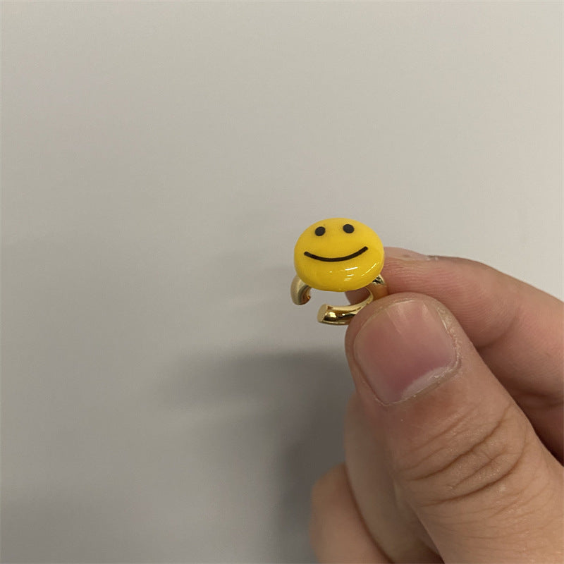 Fashionable smiling face trend hip-hop simple earrings