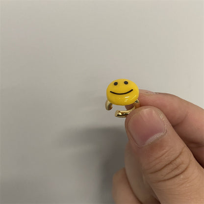 Fashionable smiling face trend hip-hop simple earrings