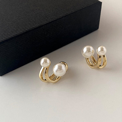 Pearl earrings - elegant French-style ear studs