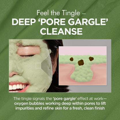 Holy Basil Bubble Deep Mask 13% - Sparkling Holy Basil & PHA for Cleansing Pores & Blackheads Korean Clay Bubble Wash Off Pack 90g-hz