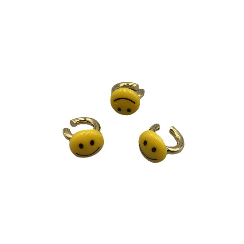 Fashionable smiling face trend hip-hop simple earrings