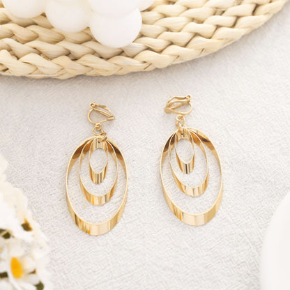 Fashionable and simple geometric oval earrings
