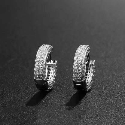 Simple micro-set zirconia stud earrings for fashionable necklaces