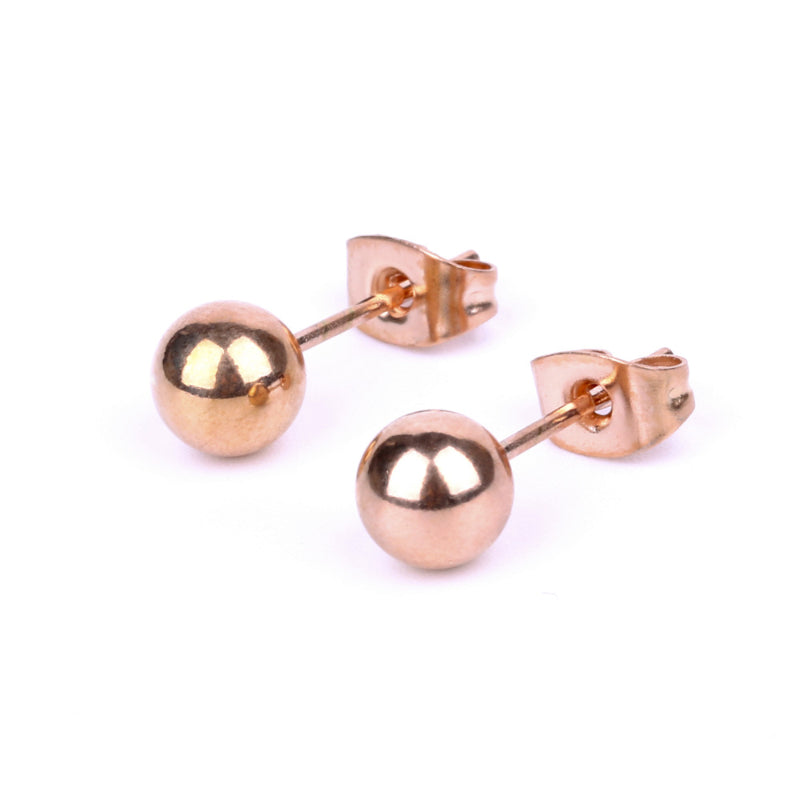 Stainless steel titanium steel round ball steel ball fine needle stud earrings