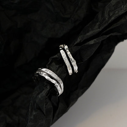 Micro-set diamond stud earrings without ear holes, high-end style