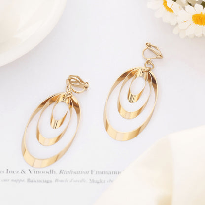 Fashionable and simple geometric oval earrings