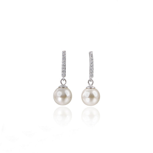Silver Pearl Earrings - Women's Beaded Long Earrings