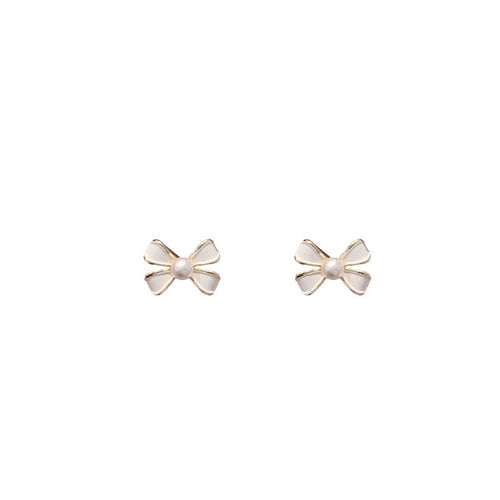 Luxury-lite bow-shaped pearl unique design ear clips