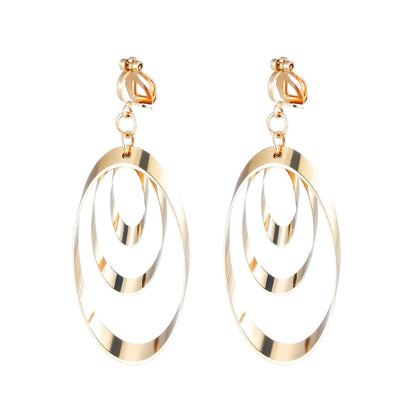 Fashionable and simple geometric oval earrings