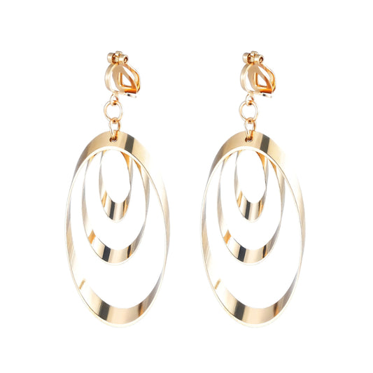 Fashionable and simple geometric oval earrings