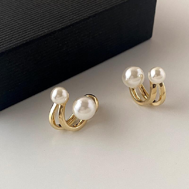 Pearl earrings - elegant French-style ear studs