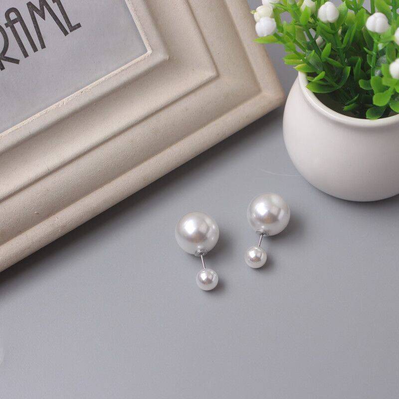 Quality Pearl Earrings - Double-Sided Pearl Earrings
