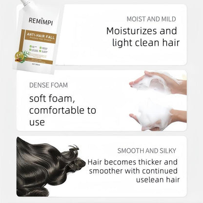 REMIMPI Anti-Hair Fall Hair Loss Treatment Shampoo Oil Control Anti dandruff Haircare Ginseng Ginger Help Hair Growth Jojoba Oat Repair Reduce Hair Loss Scalp Cleanser Conditioner 300ML-hz
