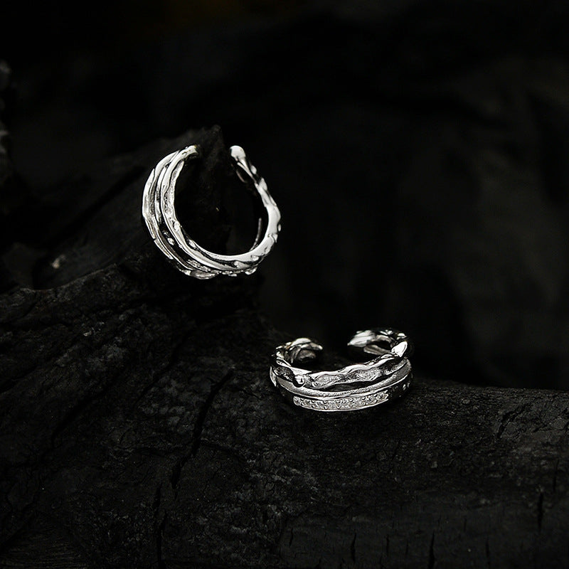 Micro-set diamond stud earrings without ear holes, high-end style