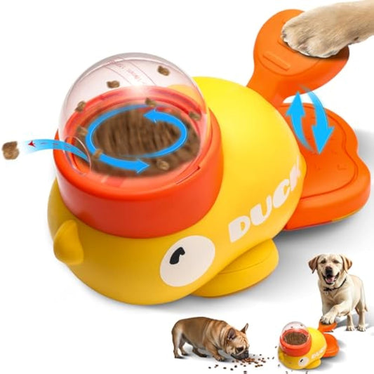 Dog Interactive TreatDispenser Toy, FoodPuzzle Slow Feeder,2-in-1Durable Cute DuckShaped Design for smallMedium Dogs and cats,Interactive lQ TrainingReduces Bloating-LLH