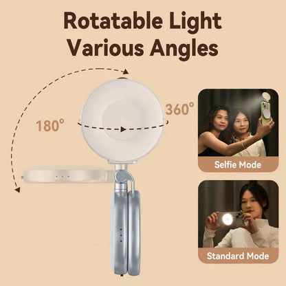 TELESIN C03 Magnetic Selfie Light, Phone Light Compatible with iPhone Magsafe, CRI97 360° LED Selfie Ring Fill Light with Mirror for Selfies/Photography/TikTok/Zoom Calls/Video Conference-ZHP
