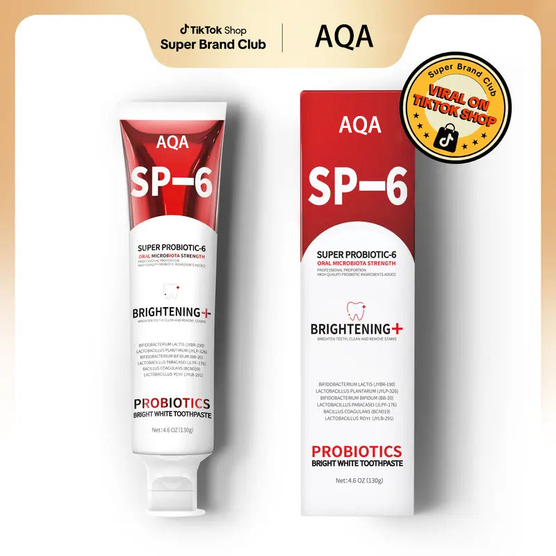 SP-6 Probiotic Toothpaste - Niacinamide Whitening Toothpaste Enhanced Formula with 6 Probiotics for Teeth Whitening and Gum Health - Enamel-Safe, Fluoride-Free, Fresh Mint Flavor, 4.9Oz -LLH