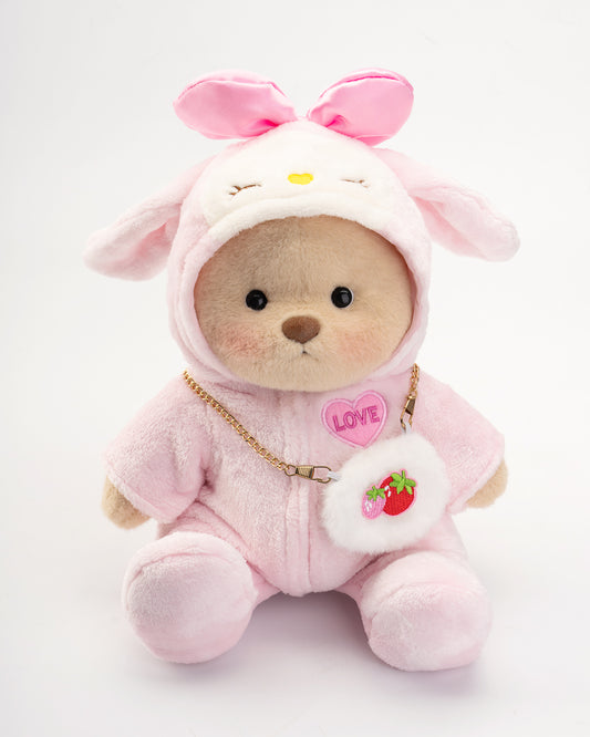 Strawberry Bear, Handmade dointed Teddy Bear Gift-LGH