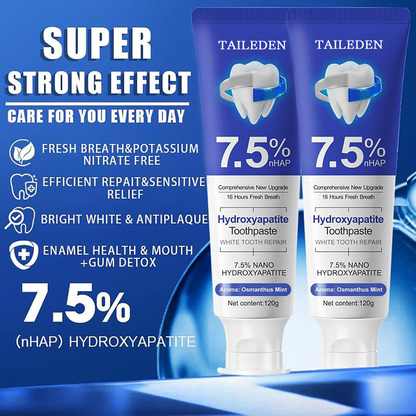 Hydroxyapatite Toothpaste 7.5% for Enamel Repair & Teeth Whitening Refreshing Flavor Fluoride-Free 4.23oz Gentle Formula for Sensitive Teeth Care-LGH