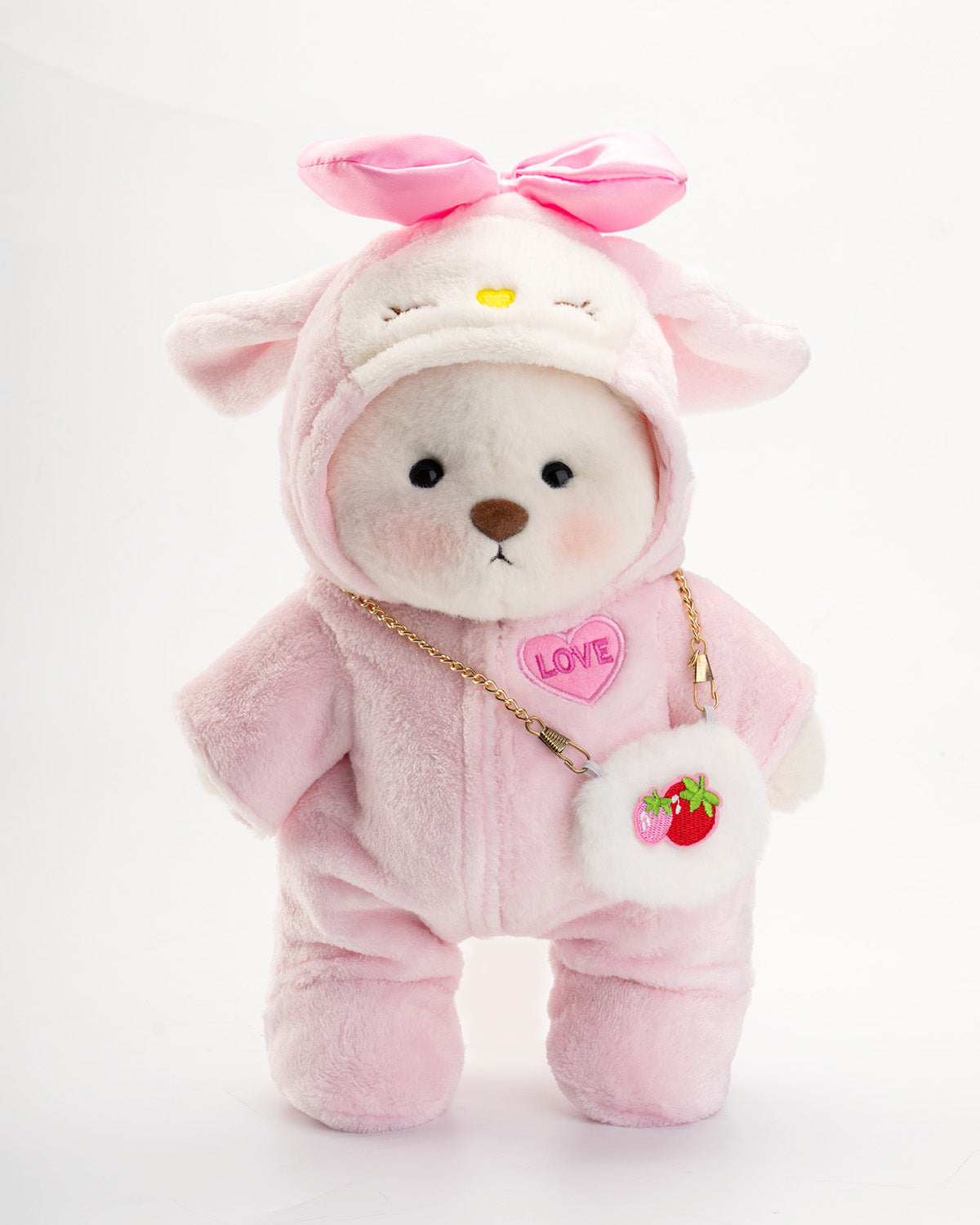 Strawberry Bear, Handmade dointed Teddy Bear Gift-LGH