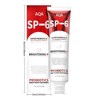 SP-6 Probiotic Toothpaste - Niacinamide Whitening Toothpaste Enhanced Formula with 6 Probiotics for Teeth Whitening and Gum Health - Enamel-Safe, Fluoride-Free, Fresh Mint Flavor, 4.9Oz -LLH