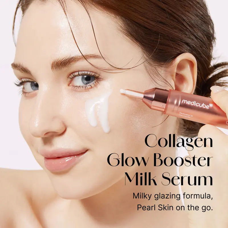 [medicube] Milky Glow Lock Collagen Duo l Collagen Glazed Milky Glow Wrapping Mask (20-Min Use) + Collagen Glow Booster Milk Serum for Hydration & Radiance, Korean Skincare, K-beauty-LGH