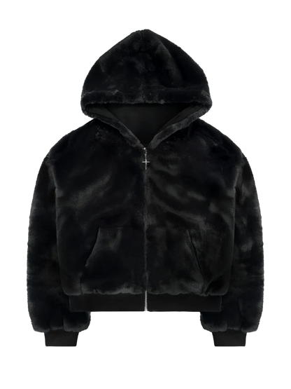 Zip Up Hoodie Oversized Leopard Print Jacket Reversible Streetwear Fall Grunge Hoodies Streetwear-LGH