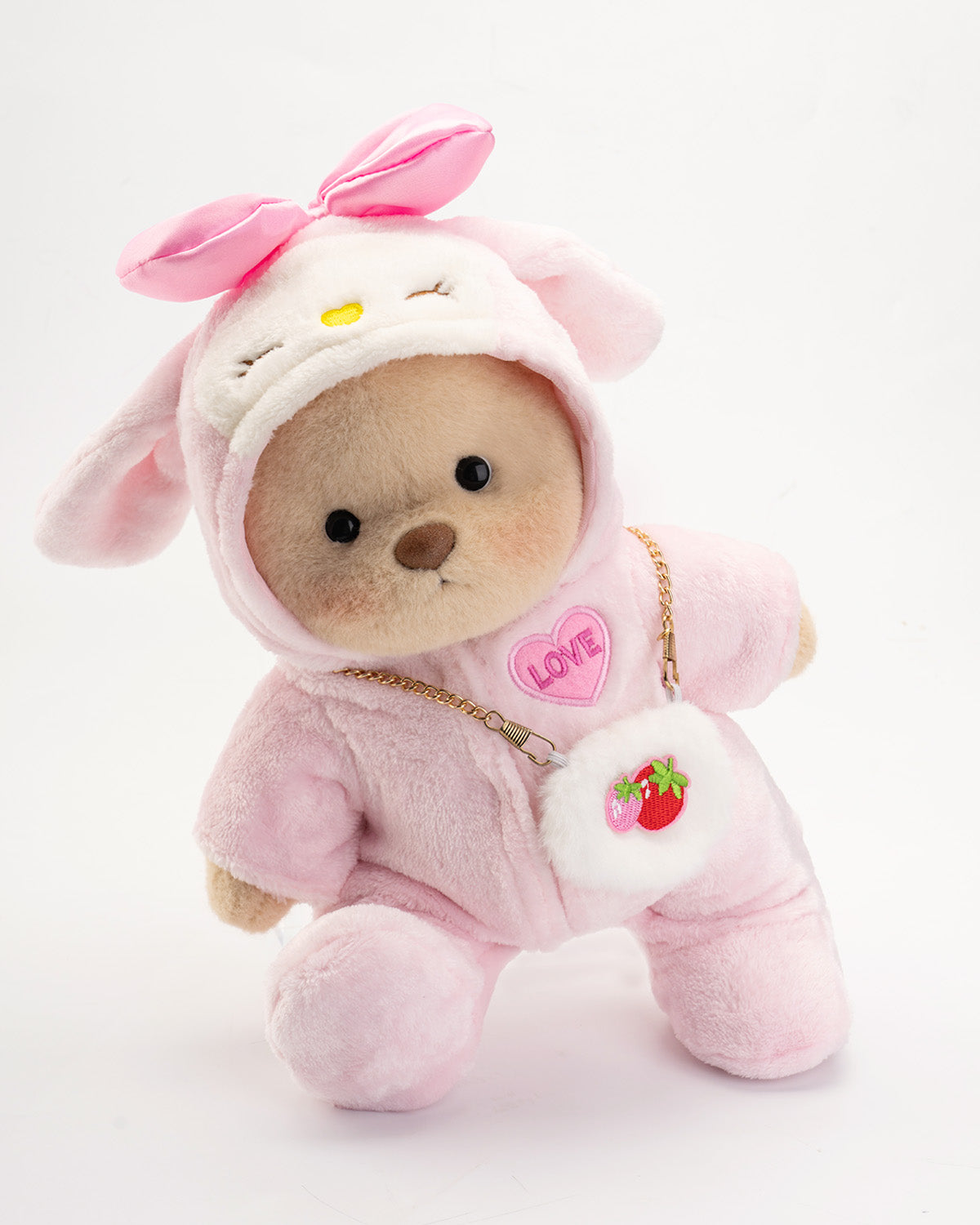 Strawberry Bear, Handmade dointed Teddy Bear Gift-LGH