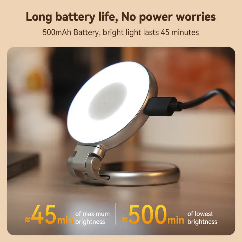 TELESIN C03 Magnetic Selfie Light, Phone Light Compatible with iPhone Magsafe, CRI97 360° LED Selfie Ring Fill Light with Mirror for Selfies/Photography/TikTok/Zoom Calls/Video Conference-ZHP