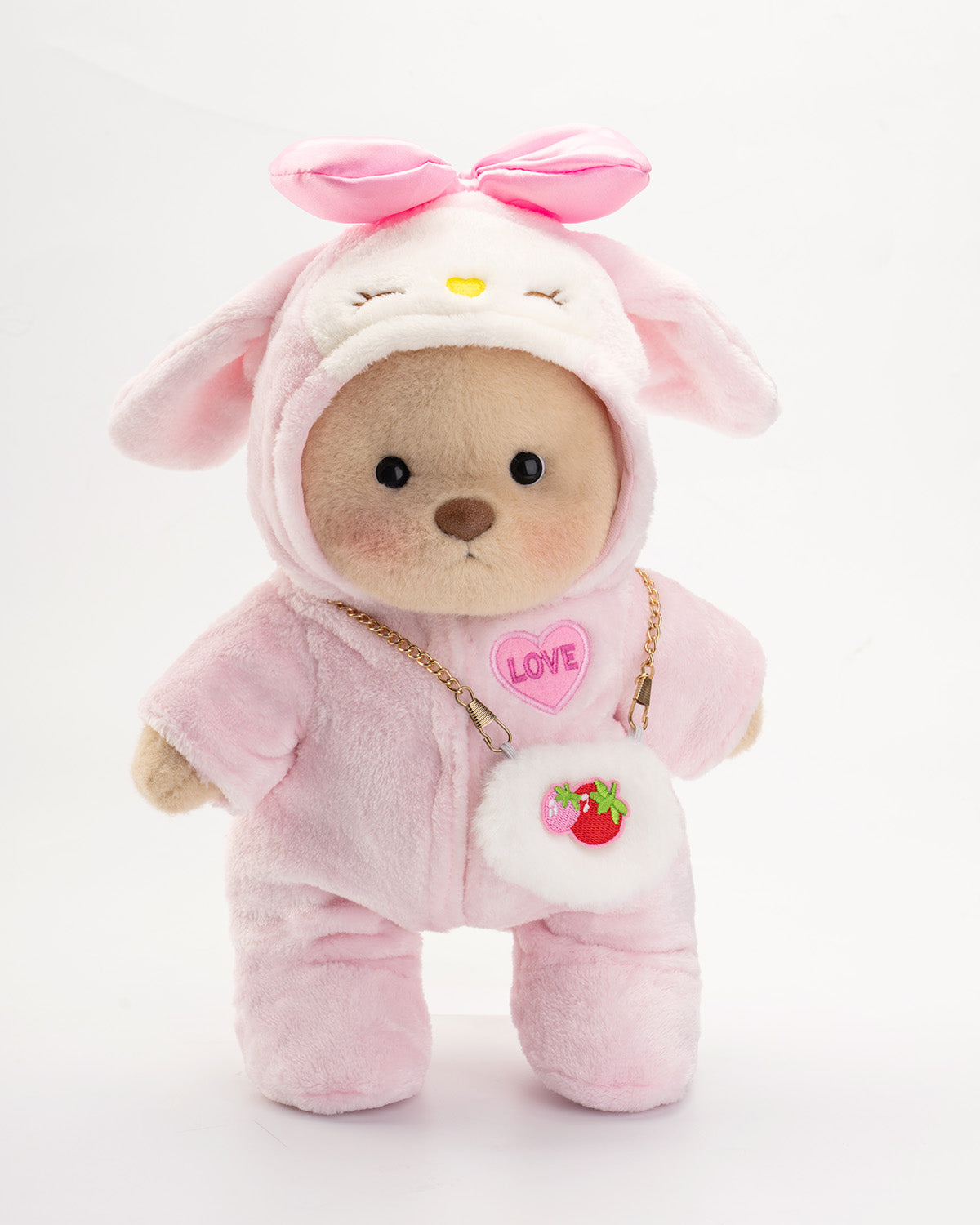 Strawberry Bear, Handmade dointed Teddy Bear Gift-LGH