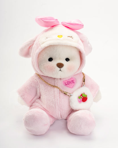 Strawberry Bear, Handmade dointed Teddy Bear Gift-LGH