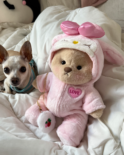 Strawberry Bear, Handmade dointed Teddy Bear Gift-LGH