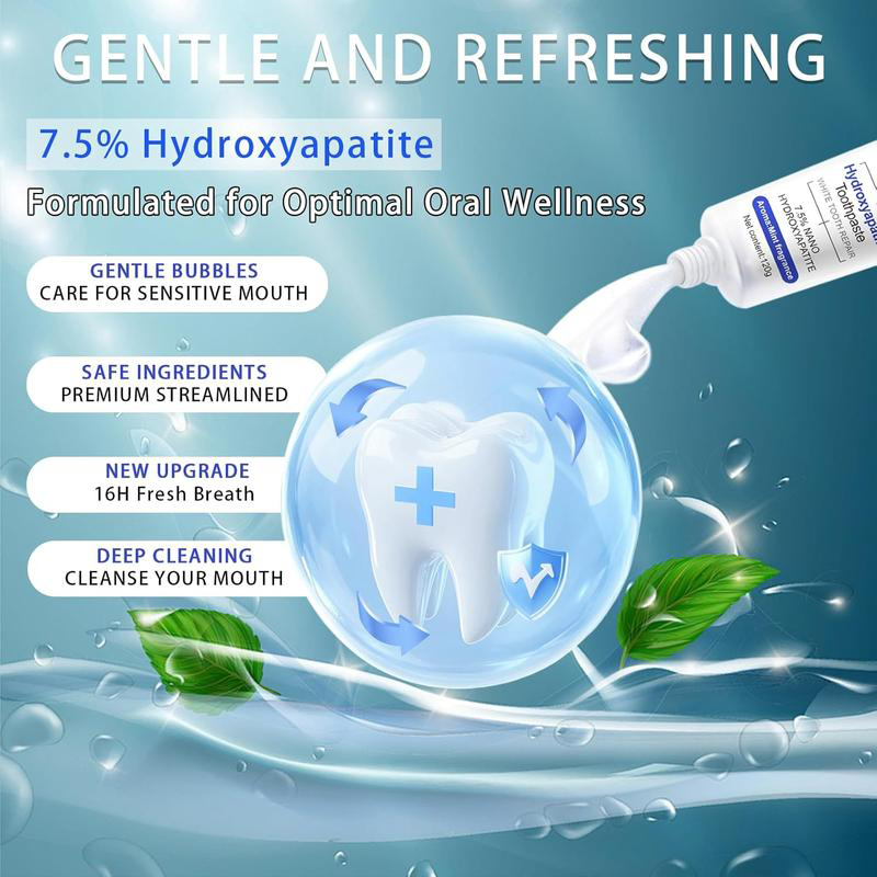 Hydroxyapatite Toothpaste 7.5% for Enamel Repair & Teeth Whitening Refreshing Flavor Fluoride-Free 4.23oz Gentle Formula for Sensitive Teeth Care-LGH